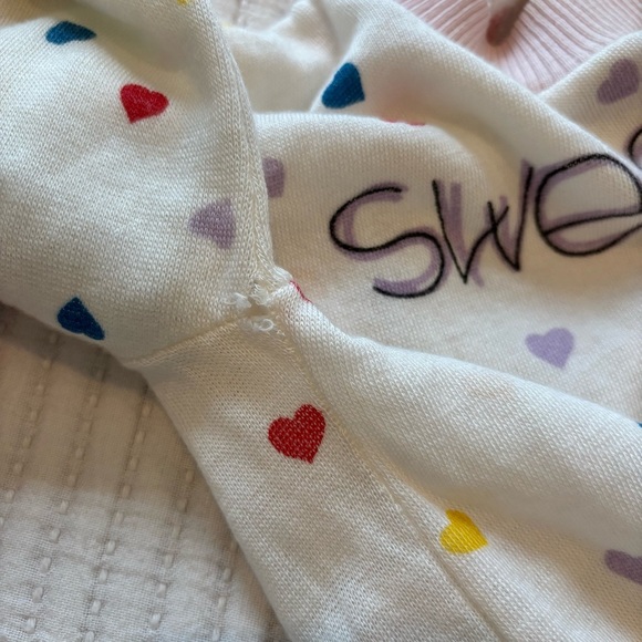 Vintage 80's 90's Childs Sweetheart Knit Long Sleeve Sweater Rainbow Hearts 12 m - Picture 8 of 8